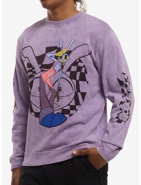 NWT Hot Topic The Amazing Digital Circus Jax Purple Wash Sweatshirt size XL